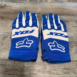 Fox Dirt Paw Race Gloves Blue and Cream Men’s Size Medium